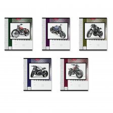 Тетрадь 24л., линия, Erich Krause, скрепка, офсет, мелованный картон "Motorcycle Story"