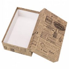 Подарочная крафт - коробка Миленд, 15*10*5 см, "Газета", прямоугольная