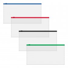 Zip-пакет на молнии ErichKrause, 254х130 мм, 120 мкм, " Fizzy Clear", прозрачный, текстура "апельсиновая корка", с цветной молнией, ассорти, 12 шт/уп