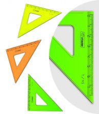 Треугольник СТАММ, 7 см, пластиковый, 45 градусов, прозрачный, цвета ассорти
