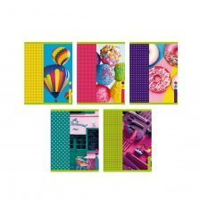 Тетрадь 80л., А5, клетка, Канц-Эксмо "Яркие радости", скрепка, мелованный картон, 5 дизайнов
