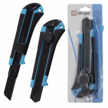 Нож канцелярский Alingar, 18 мм, голубой цвет, круг.кон.