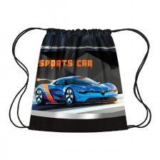 Сумка для сменной обуви с карманом на молнии и светоотражающей полосой "Синий спорткар"