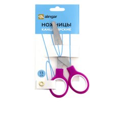 Ножницы детские, Alingar, 13 см, пластиковые ручки, закругленные концы, "Ярко", розовый цвет
