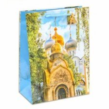 Пакет подарочный бумажный Миленд, 26х33х14 см (L), "Новодевичий монастырь", ламинация