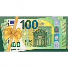 Конверт для денег Мир открыток " 100 Евро" 207*230 мм, блестки