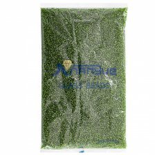 Бисер Alingar размер №12 вес 450 гр., зелёный (травяной) прозрачный, внутреннее серебрение, пакет