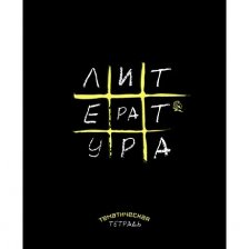 Тетрадь предметная "Крестики-нолики. Литература", линия, А5, 48л., скрепка, мелованная бумага, справ. материал, Апплика