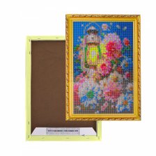 Алмазная мозаика Alingar, на подрамнике, ) 20х30 см, , "Лампа с цветами"
