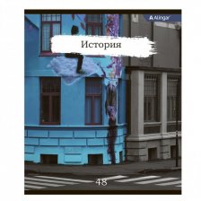 Тетрадь предметная "История" А5 48л., клетка, со справочным материалом, скрепка, мелованный картон(стандарт), блок офсет, Alingar "Город контрастов"