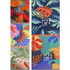 Тетрадь 48л., клетка, Проф-Пресс "Разноцветные листья" , скрепка, мелованный картон, 5 дизайнов