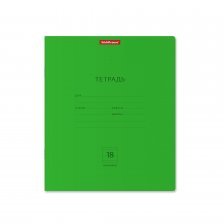 Тетрадь 18л., линия, Erich Krause "Классика Neon", скрепка, мелованный картон, зеленая