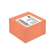 Блок бумажный для записи Alingar, 8,5*8,5*5см., 500л., "Кораловый Неон", непроклееный
