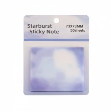 Прозрачные стикеры для заметок с клеевым краем, Alingar, 73*73 мм, 50 л., "Нежность", голубой цвет, покрытие с блеском, пластик, 12 шт/уп, европодвес