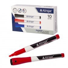 Маркер для доски Alingar, на магните и губкой, красный, пулевидный, 2 мм,
