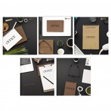 Тетрадь 96л., А5, клетка, Alingar "Office", скрепка, мелованный картон, блок офсет, 5 дизайнов в пленке т/у
