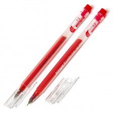 Ручка гелевая Alingar, "Jumbo GeL", 0,5 мм, красная, игольчатый наконечник, шестигранный, прозрачный, пластиковый корпус, в уп. 12 шт., картон. упак.
