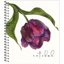 Тетрадь 96л., А5, клетка, Полином "Beautiful Tulips", гребень, мелованный картон, 4 дизайна