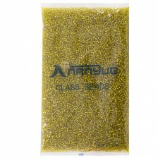 Бисер Alingar размер №8 вес 450 гр., желтый прозрачный, внутреннее серебрение, пакет