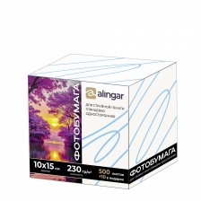 Фотобумага односторонняя Alingar, 10*15см, 230 г/м2, 500л.+2л., глянцевая