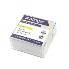 Блок бумажный для записей Alingar "Стандарт", 9*9*4,5 см, белый, в пластиковом боксе, непроклееный