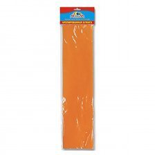 Бумага крепированная Апплика, 50х250 см, плотность 28 г/м2, 1 рулон, 1 цвет оранжевый, пакет с европодвесом