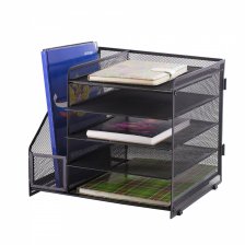 Металлический органайзер,5 полоч.+лоток для бумаг , черный цвет