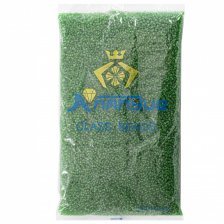Бисер Alingar размер №12 вес 450 гр., зеленый матовый, прозрачный, пакет