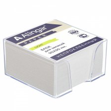 Блок бумажный для записей Alingar "Стандарт", 9*9*4,5 см, белый, непроклееный, пластиковый бокс