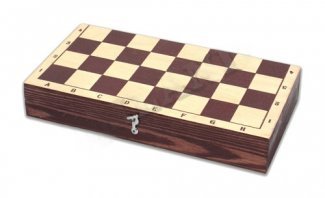 Шахматы обиходные парафинированные в комплекте с темной доской, 290*145*38мм