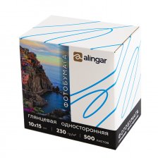 Фотобумага односторонняя Alingar, 10*15см, 230 г/м2, 500л., глянцевая