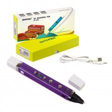 Ручка 3D Myriwell RP100C, ABS/PLA, фиолетовая, картонная упаковка