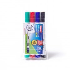 Набор маркеров для досок, 4 цвета, Luxor, пулевидный, 1-3 мм