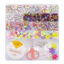 Набор для создания украшений и браслетов Alingar, 195х185х20 мм, "Буквы", ножницы, леска, пластик. пенал