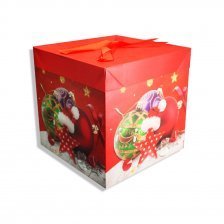 Подарочная коробка "Новогодние игрушки" 220х220х220 мм