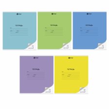 Тетрадь 18л., клетка, Alingar, скрепка, блок офсет, 100% белизна, мелованный картон (стандарт), "Mix Bright"