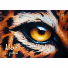 Альбом для рисования А4 40л., Канц-Эксмо, гребень, мелованный картон, печать по метал. пленке, твин-лак "Wildlife"
