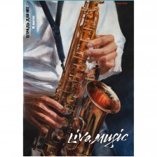 Тетрадь для нот А4 16л., на скрепке, Проф-Пресс  "Виртуозный Саксофонист" альбомная, цветная мелованная обложка