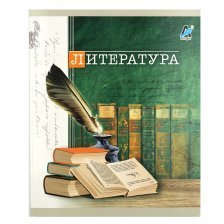 Тетрадь предметная "Литература" А5 36л., со справочным материалом, на скрепке, мелованный картон, Alingar