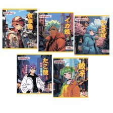 Тетрадь 48л, А5, клетка, Alingar, "Anime for Teens", скрепка,мелованный картон (стандарт), выб УФ лак,  блок офсет, 5 дизайнов в пленке т/у