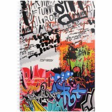 Тетрадь 96л., А4, клетка, Проф-Пресс, "Дерзкое граффити-5" гребень, мелованный картон