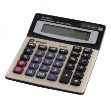 Калькулятор Alingar 12 разрядов, 145*185*20 мм, "DM-1200V", двойное питание, металлик