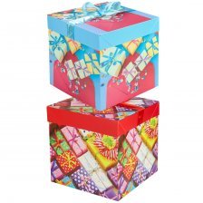Подарочная коробка Миленд, 25*25*25 см, "Красивые подарочки", с лентой, складная