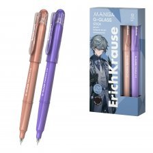 Ручка гелевая Erich Krause "G-Glass Stick Manga", 0,5 мм, чёрная, треугольный пласт.корпус, цвет ассорти, карт. уп