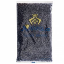 Бисер Alingar размер №12 вес 450 гр., прозрачный кристалл, внутри черный, пакет