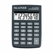 Калькулятор SKAINER 8 разрядов, 58*88*10 мм, черный, "SK-108NBK"