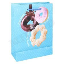 Пакет подарочный Миленд, 14*20*6,5 см (MS) , матовая ламинация "Пончики на любой вкус"