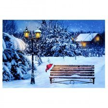 Картина по номерам Рыжий кот, 30х40 см, с акриловыми красками, холст, "Снежная ночь"