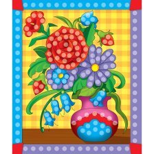 Алмазная мозаика Рыжий кот, c подрамником, с полным заполнением, (клас.), 10х15 см, 16 цветов, "Красивый букет"