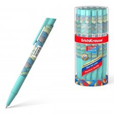 Ручка шариковая автоматическая Erich Krause "ColorTouch Emerald Wave", 0,7 мм, синяя, резин. грип, пластик. корпус, тубус 24шт